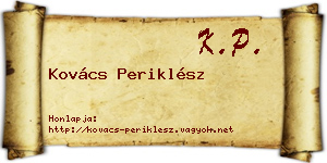 Kovács Periklész névjegykártya
